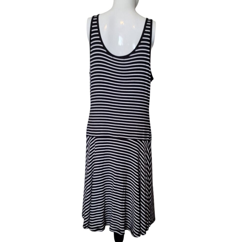 Chaps Oleander Black and White Stripe Sleeveless Dress Size L - Picture 7 of 14